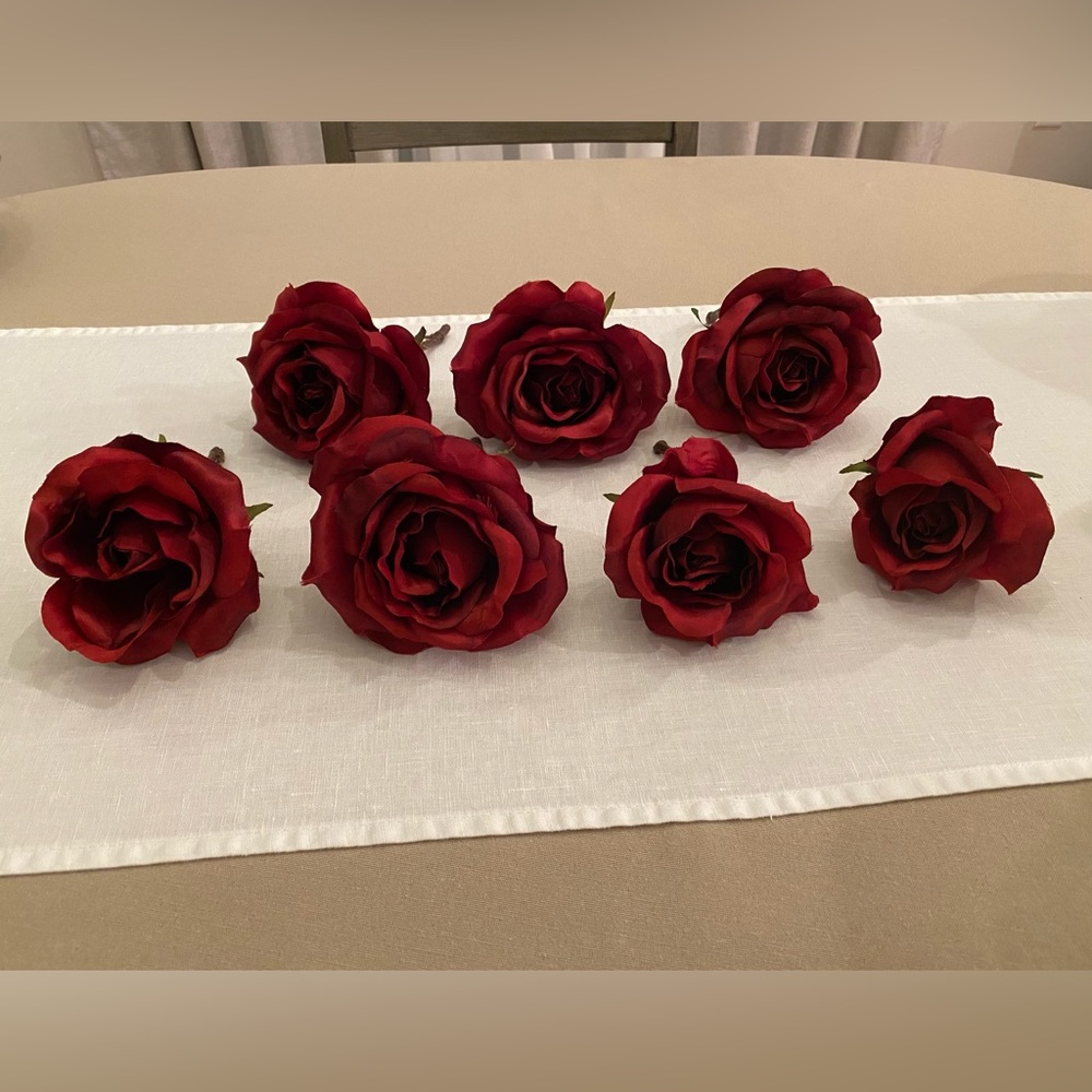 (7) Red Roses / Faux Florals. - Picture 7 of 10